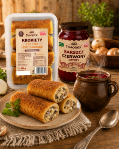  ZESTAW: KROKIETY Z SEREM + BARSZCZ CZERWONY
