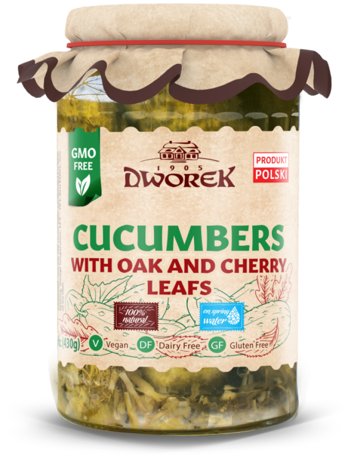 CUCUMBERS WITH OAK AND CHERRY LEAFS
