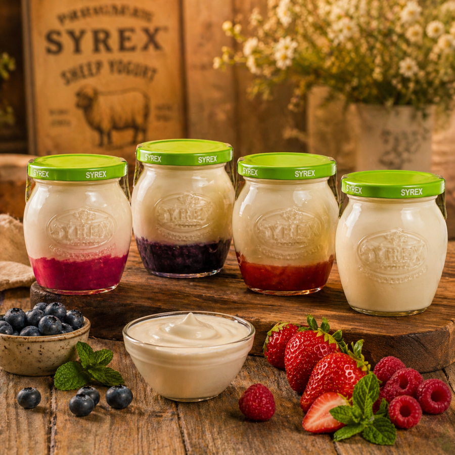 Zestaw jogurtów owczych 4 x 210g  Naturalny, borówkowy, truskawkowy i malinowy